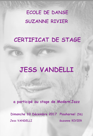 Certificat de stage Jess Vandelli